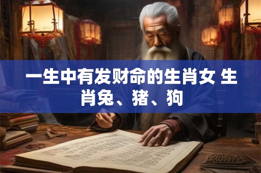 一生中有发财命的生肖女 生肖兔、猪、狗