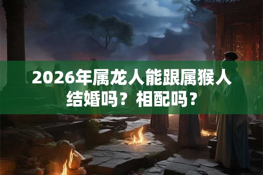 2026年属龙人能跟属猴人结婚吗？相配吗？