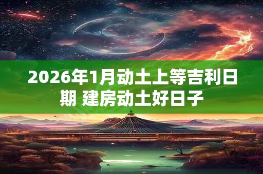 2026年1月动土上等吉利日期 建房动土好日子