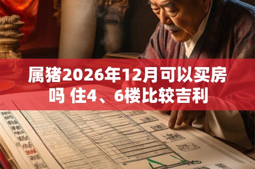 属猪2026年12月可以买房吗 住4、6楼比较吉利 属猪2026年12月可以买房吗 住4、6楼比较吉利