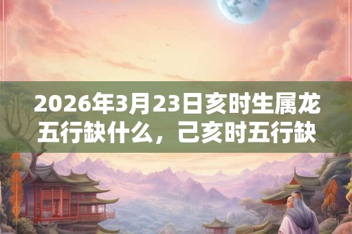 2026年3月23日亥时生属龙五行缺什么,己亥时五行缺什么 2026年3月23日亥时生属龙五行缺什么,己亥时五行缺什么