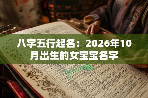八字五行起名：2026年10月出生的女宝宝名字