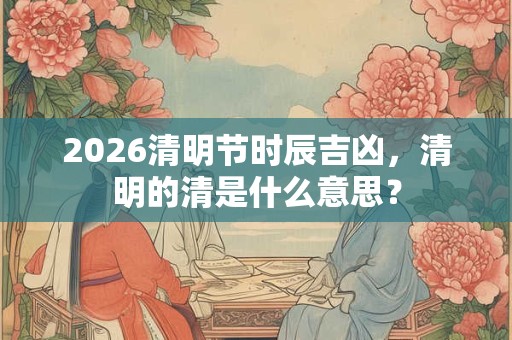 2026清明节时辰吉凶，清明的清是什么意思？