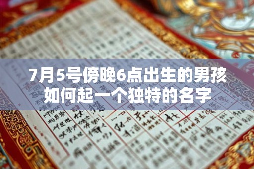 7月5号傍晚6点出生的男孩如何起一个独特的名字