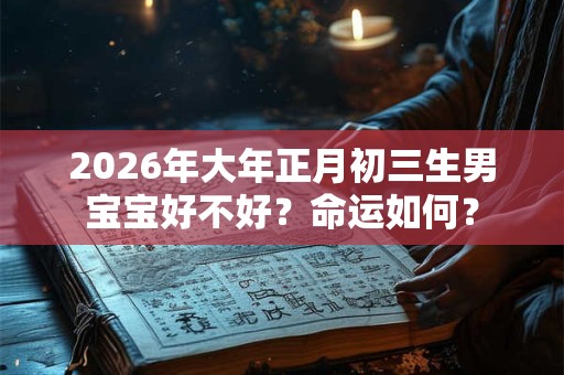 2026年大年正月初三生男宝宝好不好？命运如何？