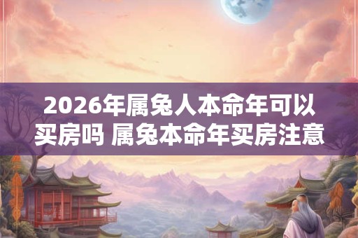 2026年属兔人本命年可以买房吗 属兔本命年买房注意事项