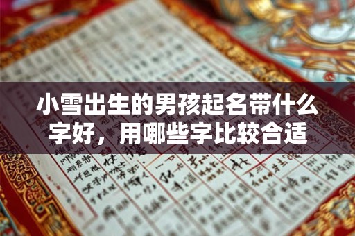 小雪出生的男孩起名带什么字好,用哪些字比较合适 小雪出生的男孩起名带什么字好,用哪些字比较合适