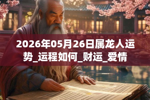 2026年05月26日属龙人运势_运程如何_财运_爱情