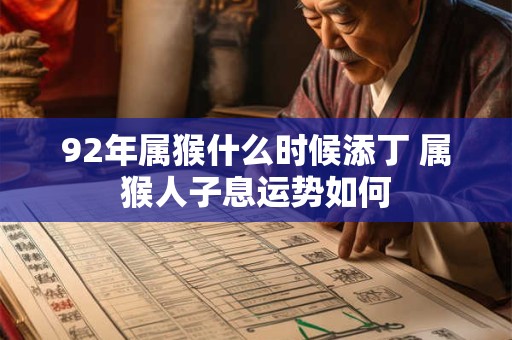 92年属猴什么时候添丁 属猴人子息运势如何