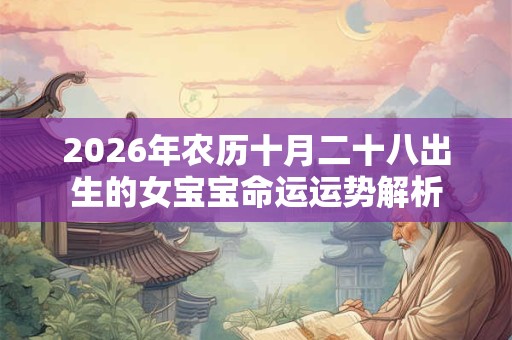 2026年农历十月二十八出生的女宝宝命运运势解析