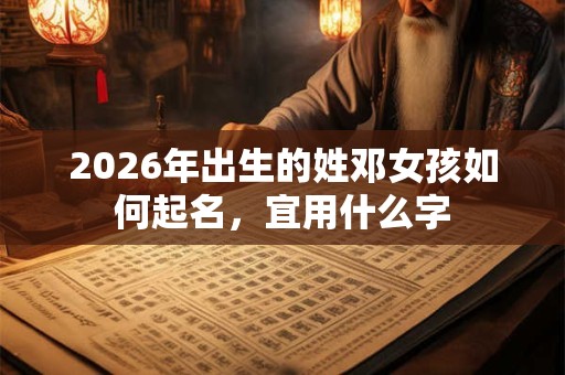 2026年出生的姓邓女孩如何起名，宜用什么字