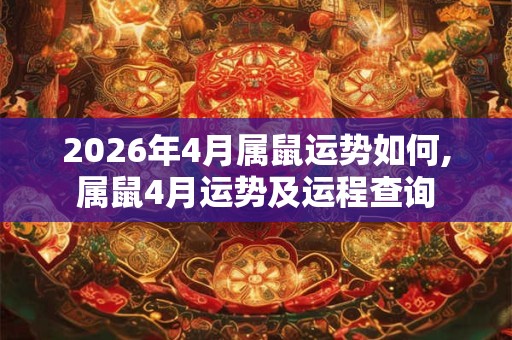 2026年4月属鼠运势如何,属鼠4月运势及运程查询