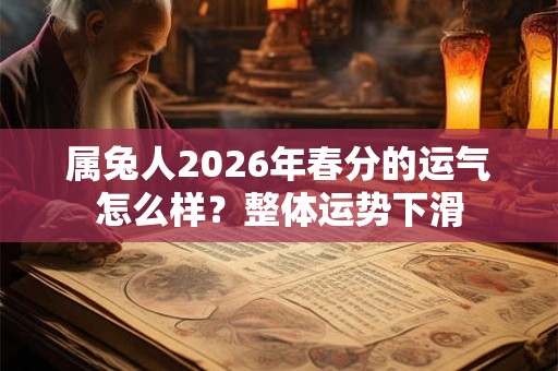 属兔人2026年春分的运气怎么样？整体运势下滑