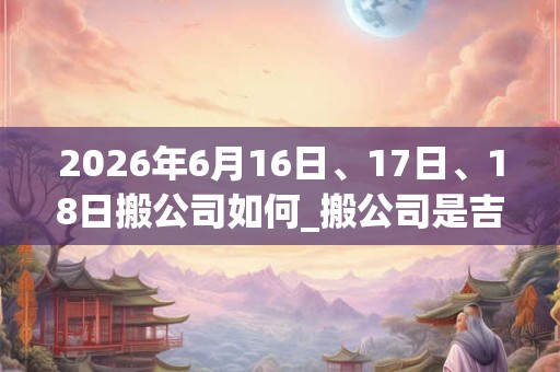 2026年6月16日、17日、18日搬公司如何_搬公司是吉日吗
