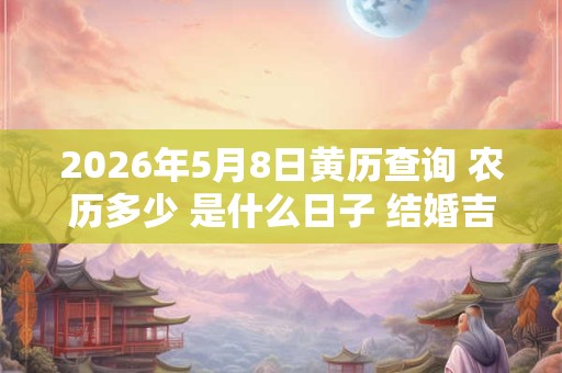 2026年5月8日黄历查询 农历多少 是什么日子 结婚吉时