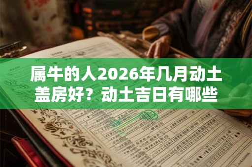 属牛的人2026年几月动土盖房好？动土吉日有哪些