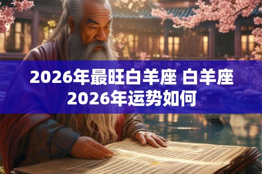 2026年最旺白羊座 白羊座2026年运势如何
