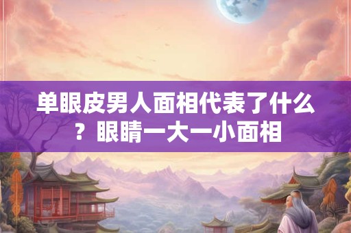 单眼皮男人面相代表了什么？眼睛一大一小面相