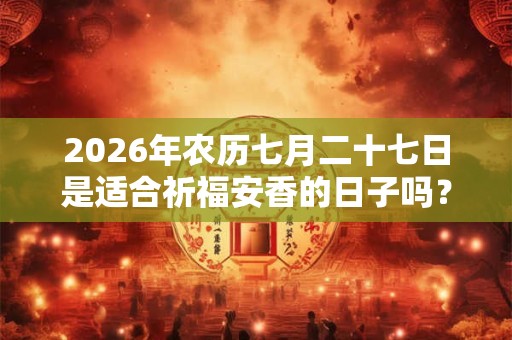 2026年农历七月二十七日是适合祈福安香的日子吗？