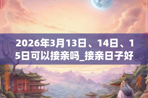 2026年3月13日、14日、15日可以接亲吗_接亲日子好吗 2026年3月13日、14日、15日可以接亲吗_接亲日子好吗