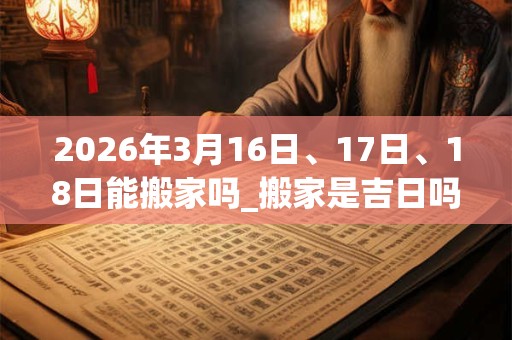 2026年3月16日、17日、18日能搬家吗_搬家是吉日吗 2026年3月16日、17日、18日能搬家吗_搬家是吉日吗