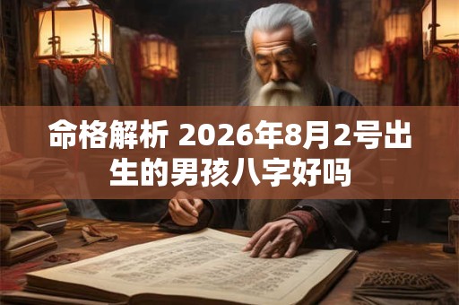 命格解析 2026年8月2号出生的男孩八字好吗