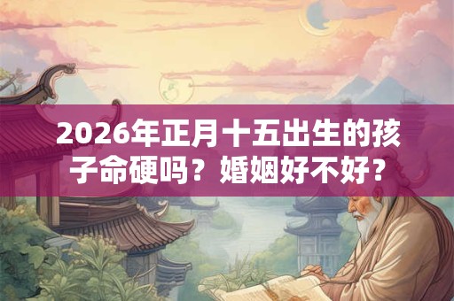 2026年正月十五出生的孩子命硬吗?婚姻好不好? 2026年正月十五出生的孩子命硬吗?婚姻好不好?