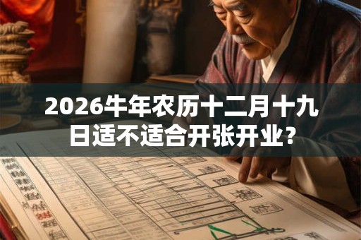 2026牛年农历十二月十九日适不适合开张开业？