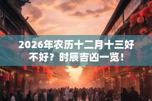 2026年农历十二月十三好不好？时辰吉凶一览！