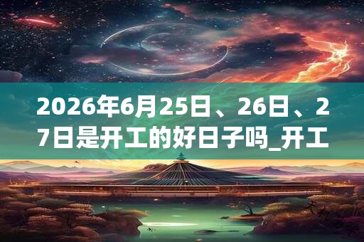 2026年6月25日、26日、27日是开工的好日子吗_开工可以吗