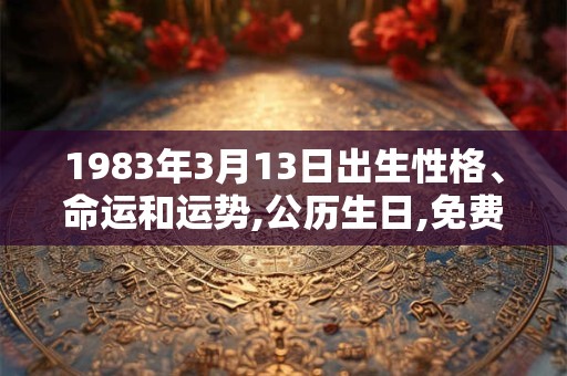1983年3月13日出生性格、命运和运势,公历生日,免费算命