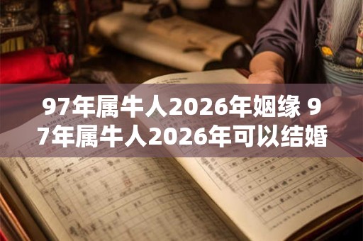 97年属牛人2026年姻缘 97年属牛人2026年可以结婚吗