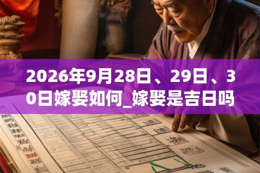 2026年9月28日、29日、30日嫁娶如何_嫁娶是吉日吗