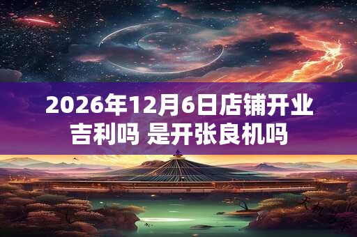 2026年12月6日店铺开业吉利吗 是开张良机吗