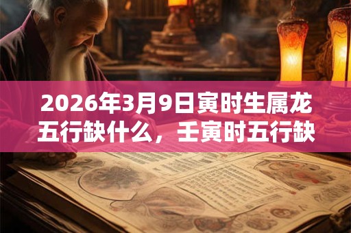 2026年3月9日寅时生属龙五行缺什么，壬寅时五行缺什么