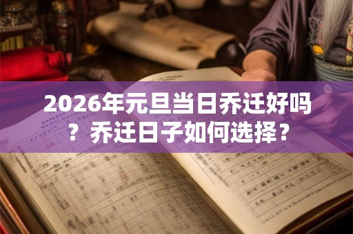 2026年元旦当日乔迁好吗？乔迁日子如何选择？