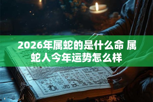 2026年属蛇的是什么命 属蛇人今年运势怎么样