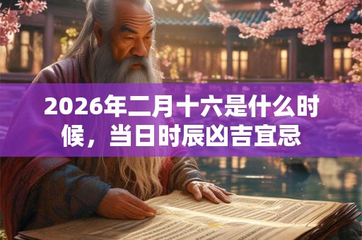 2026年二月十六是什么时候，当日时辰凶吉宜忌