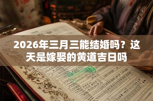 2026年三月三能结婚吗？这天是嫁娶的黄道吉日吗