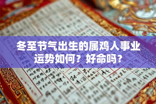 冬至节气出生的属鸡人事业运势如何？好命吗？