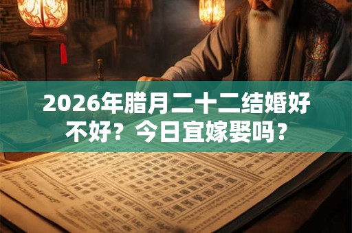 2026年腊月二十二结婚好不好？今日宜嫁娶吗？