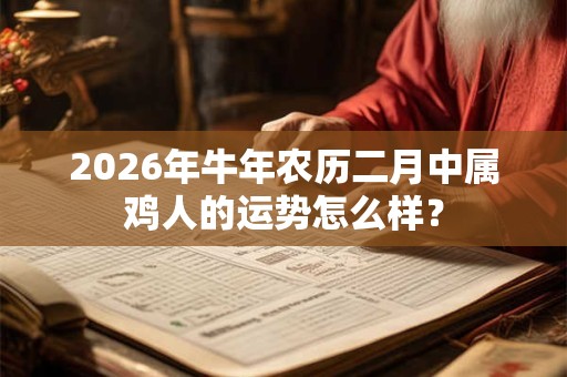 2026年牛年农历二月中属鸡人的运势怎么样？