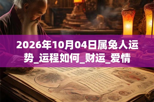 2026年10月04日属兔人运势_运程如何_财运_爱情 2026年10月04日属兔人运势_运程如何_财运_爱情