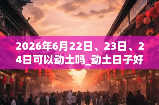 2026年6月22日、23日、24日可以动土吗_动土日子好吗 2026年6月22日、23日、24日可以动土吗_动土日子好吗