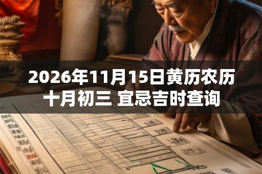 2026年11月15日黄历农历十月初三 宜忌吉时查询 2026年11月15日黄历农历十月初三 宜忌吉时查询