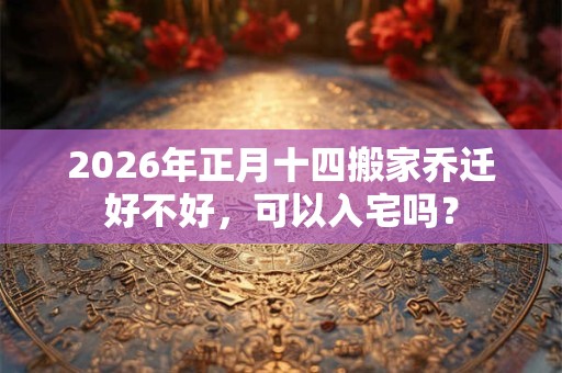 2026年正月十四搬家乔迁好不好，可以入宅吗？