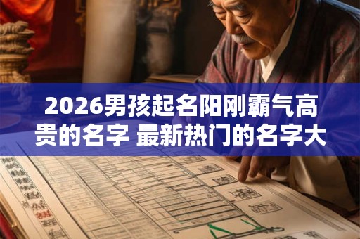 2026男孩起名阳刚霸气高贵的名字 最新热门的名字大全