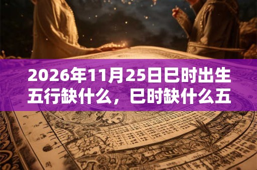 2026年11月25日巳时出生五行缺什么，巳时缺什么五行