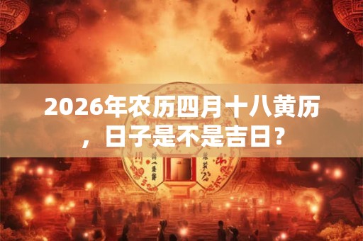 2026年农历四月十八黄历，日子是不是吉日？