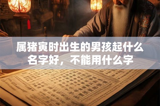 属猪寅时出生的男孩起什么名字好，不能用什么字